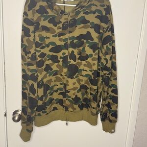 BAPE Men's Camouflage Zip-Up Sweater